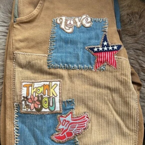 Free People We The Free Patch On You Baggy Straight Jeans Size 28 NWOT - Picture 9 of 9